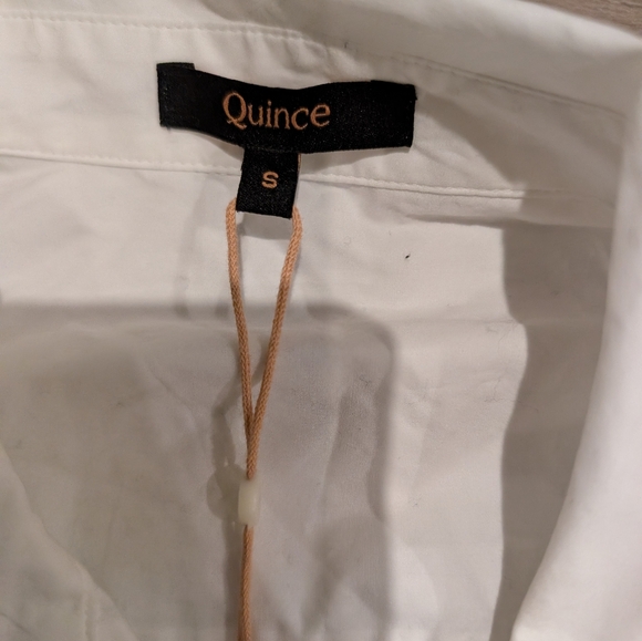 Quince Women's 100% Organic Cotton Poplin Long Sleeve Boyfriend Shirt White S N - Picture 2 of 4